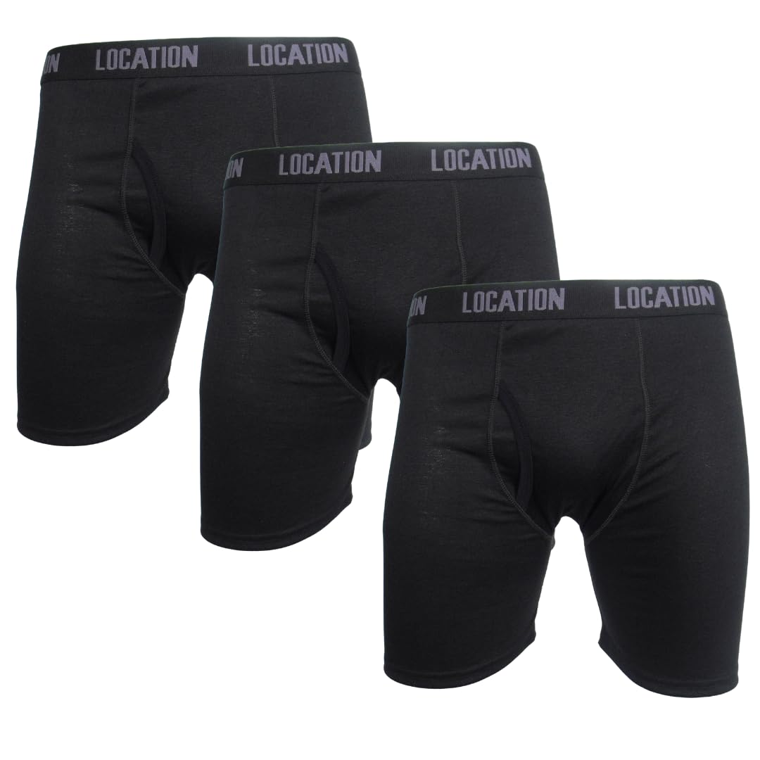 Mustang One 3 Pack Men's Longer Leg Boxer Shorts – Breathable Stretch Fit Underwear Mens Underwear 0c4c28ec Location Clothing