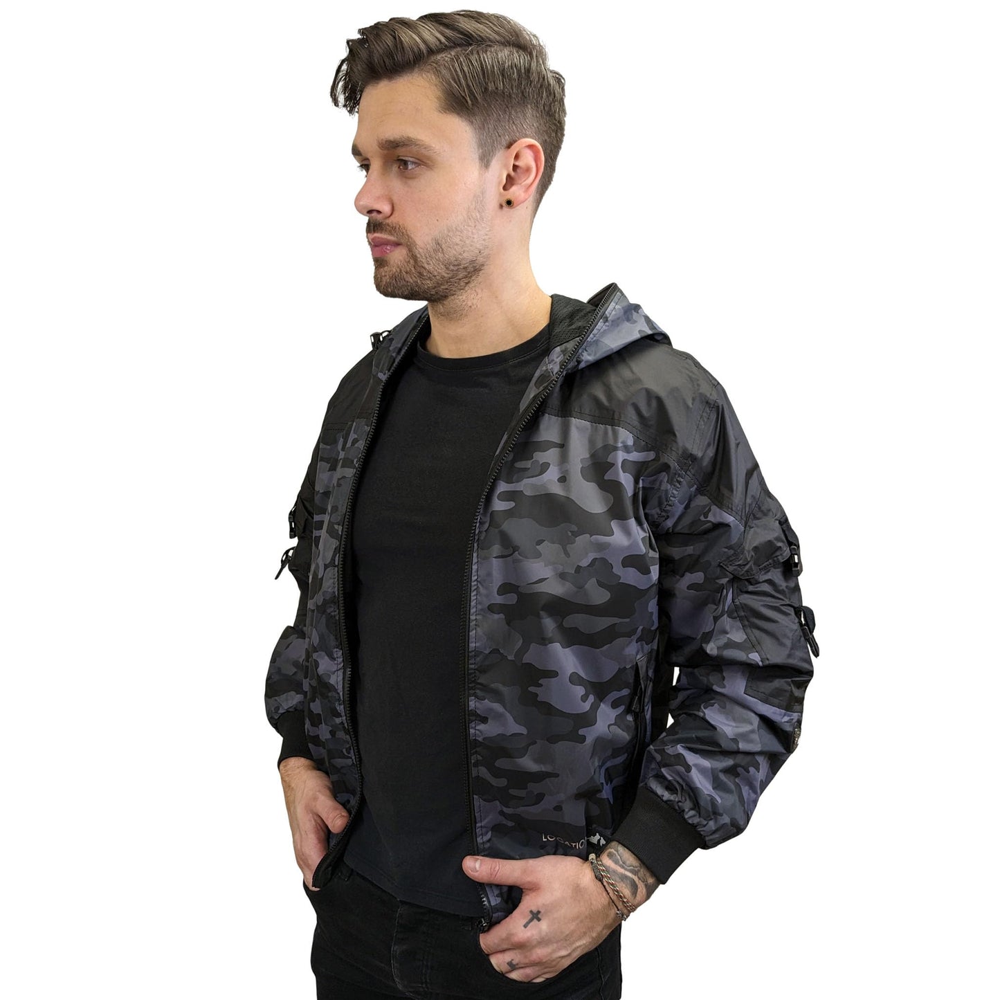 Hunter WR Goggle Bomber Jacket Camo and Black Camo XXL Bomber Jacket 20b9ebbd Location Clothing