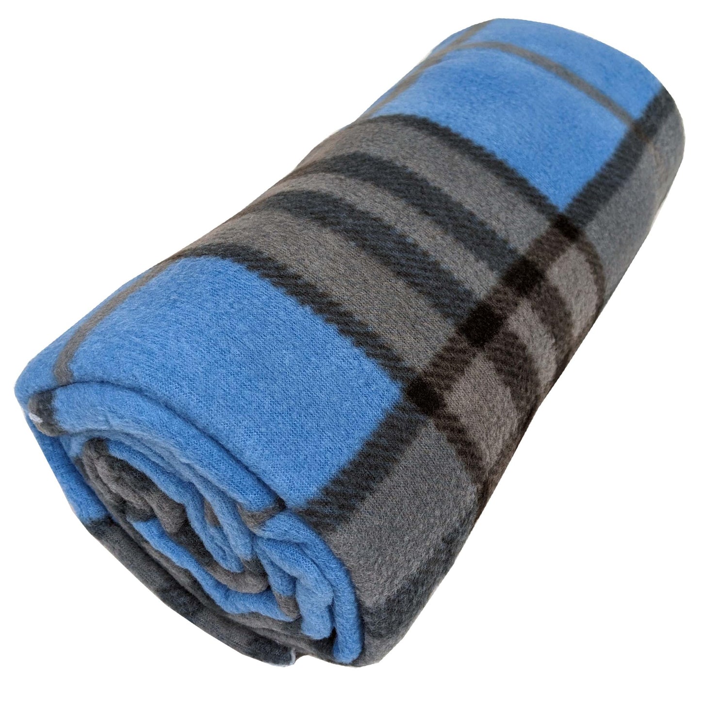 Location Clothing TARTAN THROW BLANKET Blue Grey Check Blanket 44c09677 Location Clothing