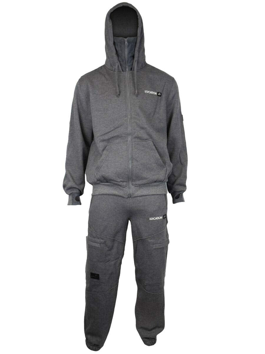 Mens Location Tracksuit Set Fleece Hoodie Top & Bottoms Joggers 2 Set Jogging Heather Grey M Jogger Suit 9d7e28d0 Location Clothing