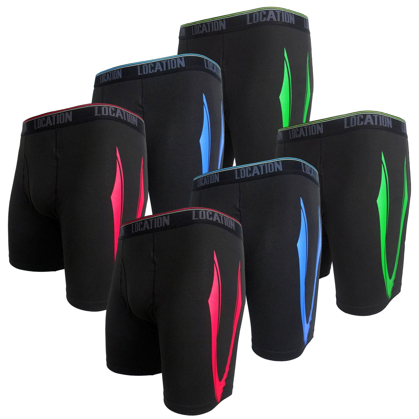 Men's 6-Pack Long-Leg Boxer Briefs Challenger2 Mens Underwear Challenger2_6PackCombo-1 Location Clothing