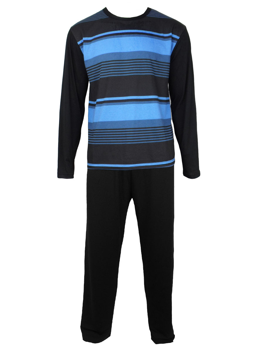 Crest Pyjamas Set Black Blue Pyjamas CrestLongSleevePyjamas-BlackBlue1 Location Clothing