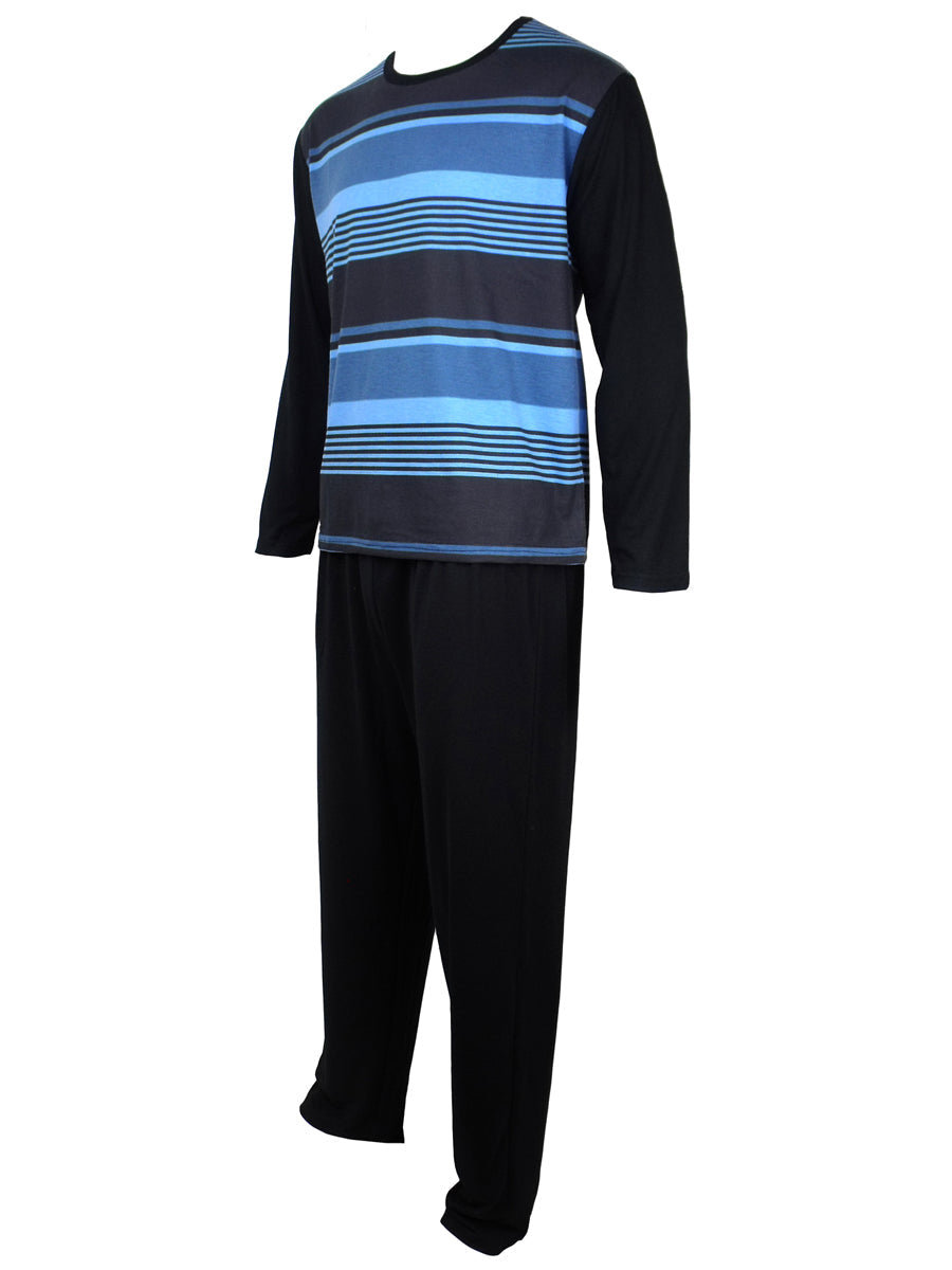 Crest Pyjamas Set Pyjamas CrestLongSleevePyjamas-BlackBlue3 Location Clothing