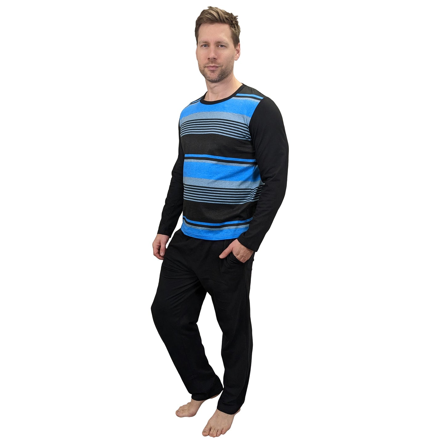 Crest Pyjamas Set Pyjamas Crest_Blue_Black_-_2 Location Clothing