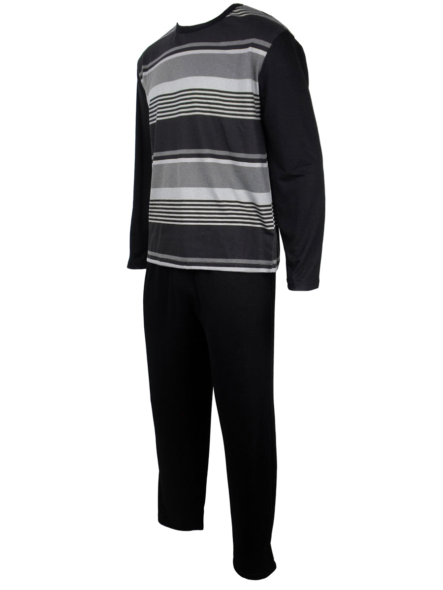 Crest Pyjamas Set Pyjamas Crest_Long_Sleeve_Pyjamas_-_Black-Grey_3 Location Clothing