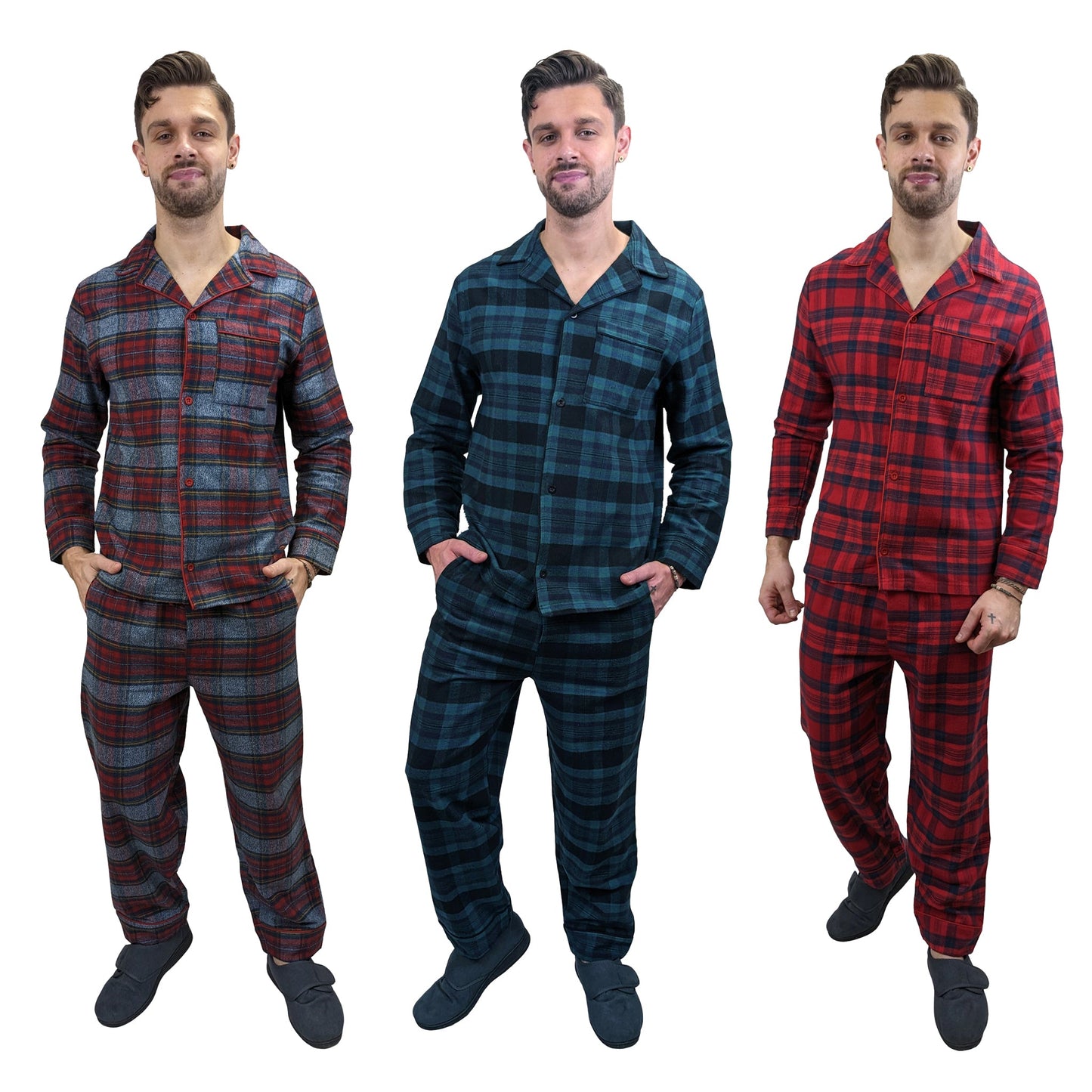 Esquire Check Pyjamas Pyjamas Esquire_All_Colours_Combo_-_Model_copy Location Clothing