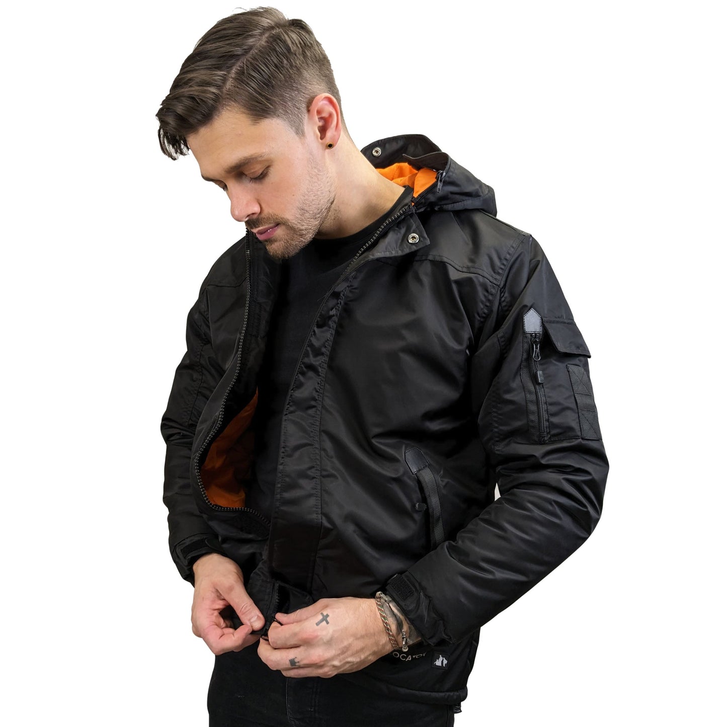 Infiltrator Longer Goggle Jacket Black and Camo Jacket Infiltrator_Black_-_4 Location Clothing