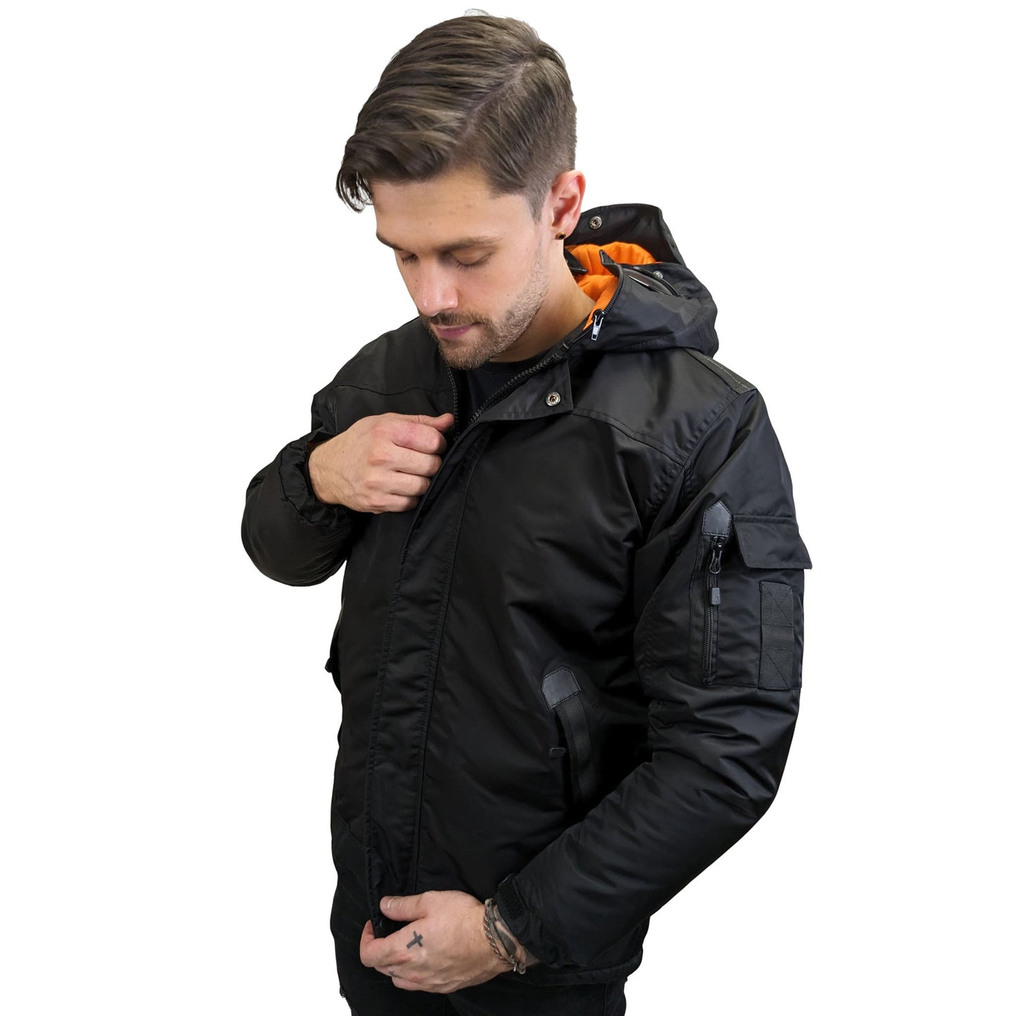Infiltrator Longer Goggle Jacket Black and Camo Jacket Infiltrator_Black_-_5 Location Clothing