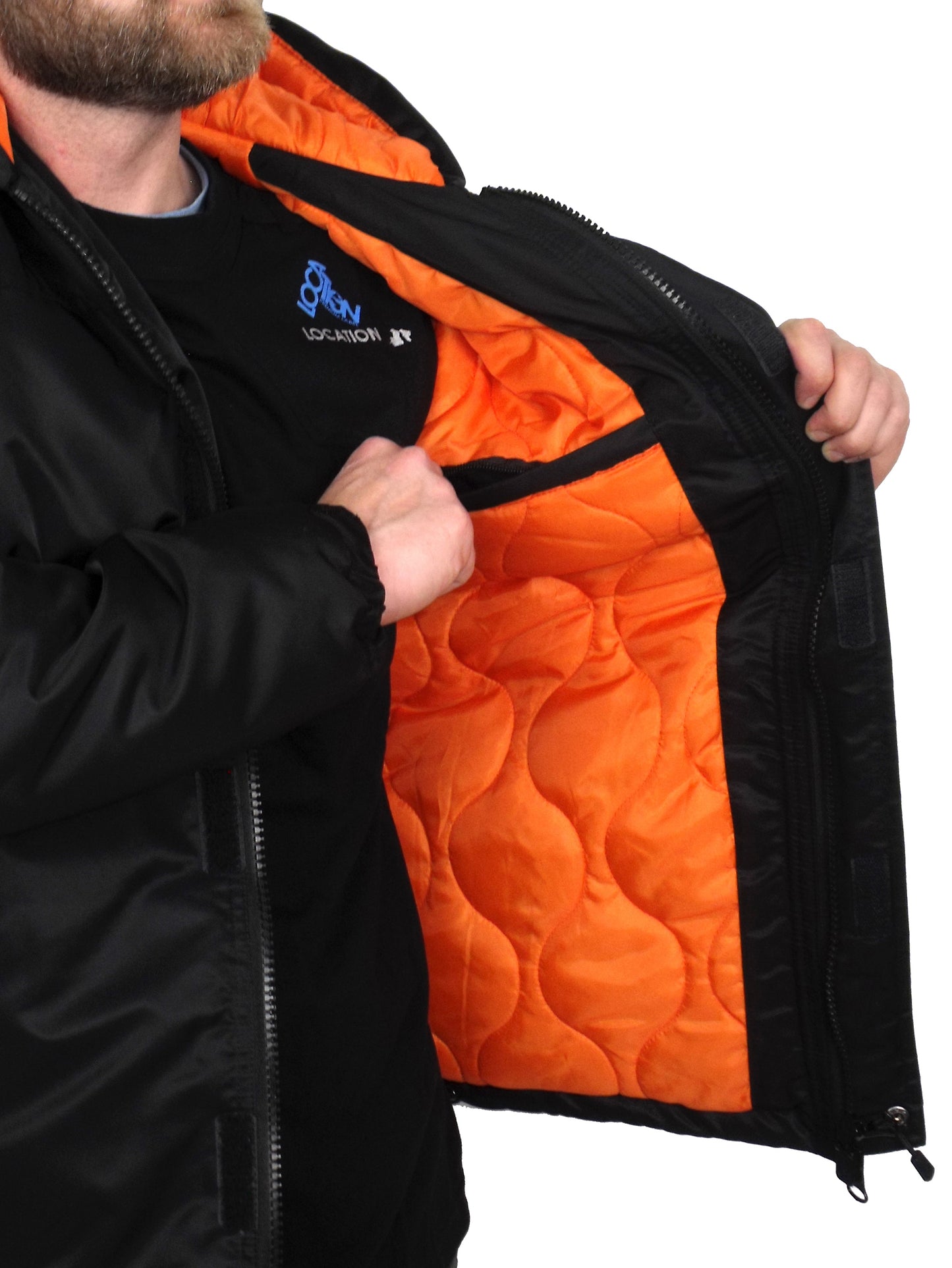 Infiltrator Longer Goggle Jacket Black and Camo Jacket Infiltrator_Black_4_new Location Clothing
