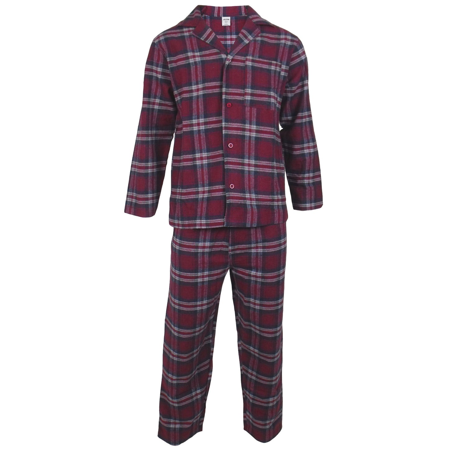 Newmont Pyjama Set Burgundy Check Pyjamas NewmontBurgundyTartanCheckEX-6 Location Clothing