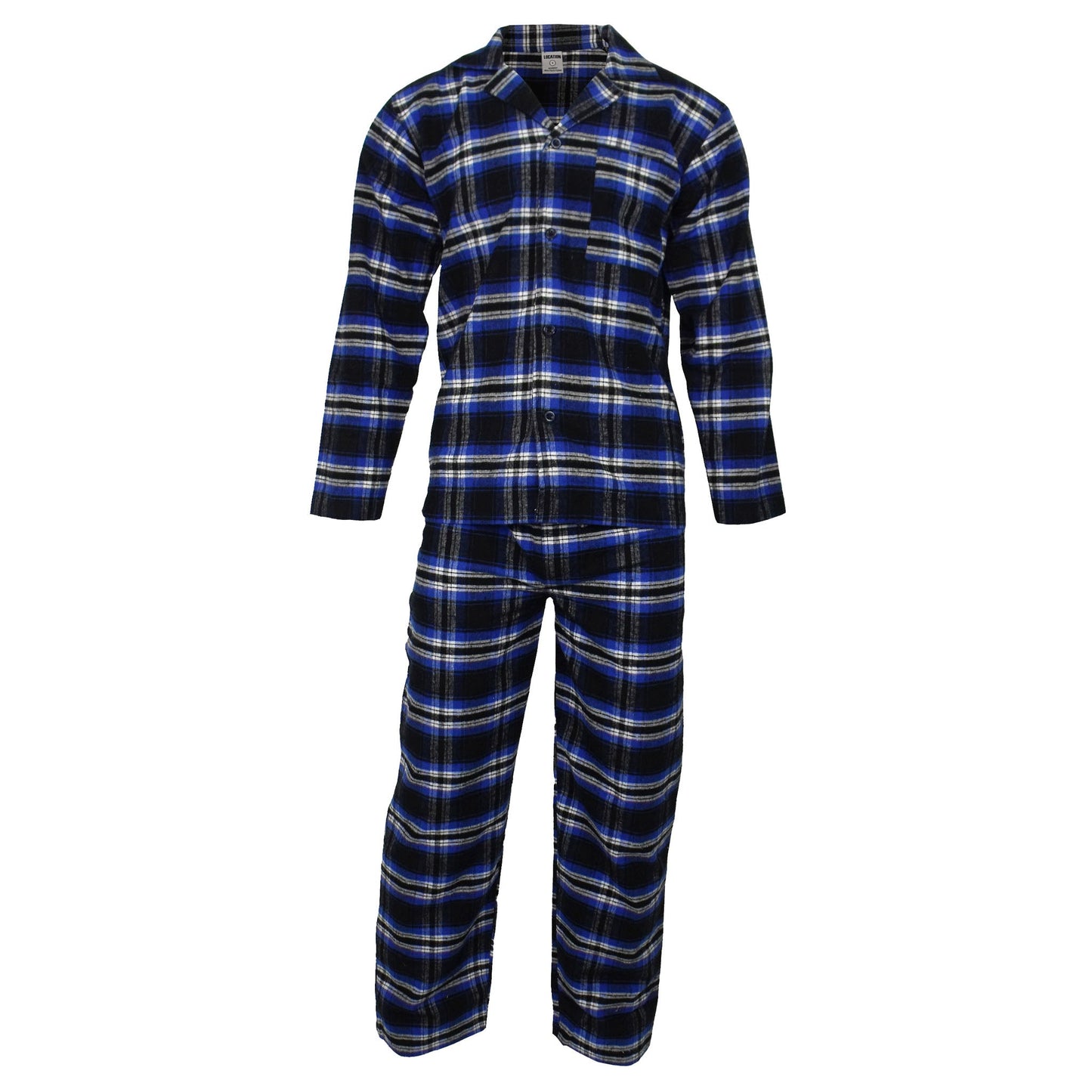 Newmont Pyjama Set Black Blue Check Pyjamas Newmont_Black_Blue_Tartan_Check_EX_-_4 Location Clothing