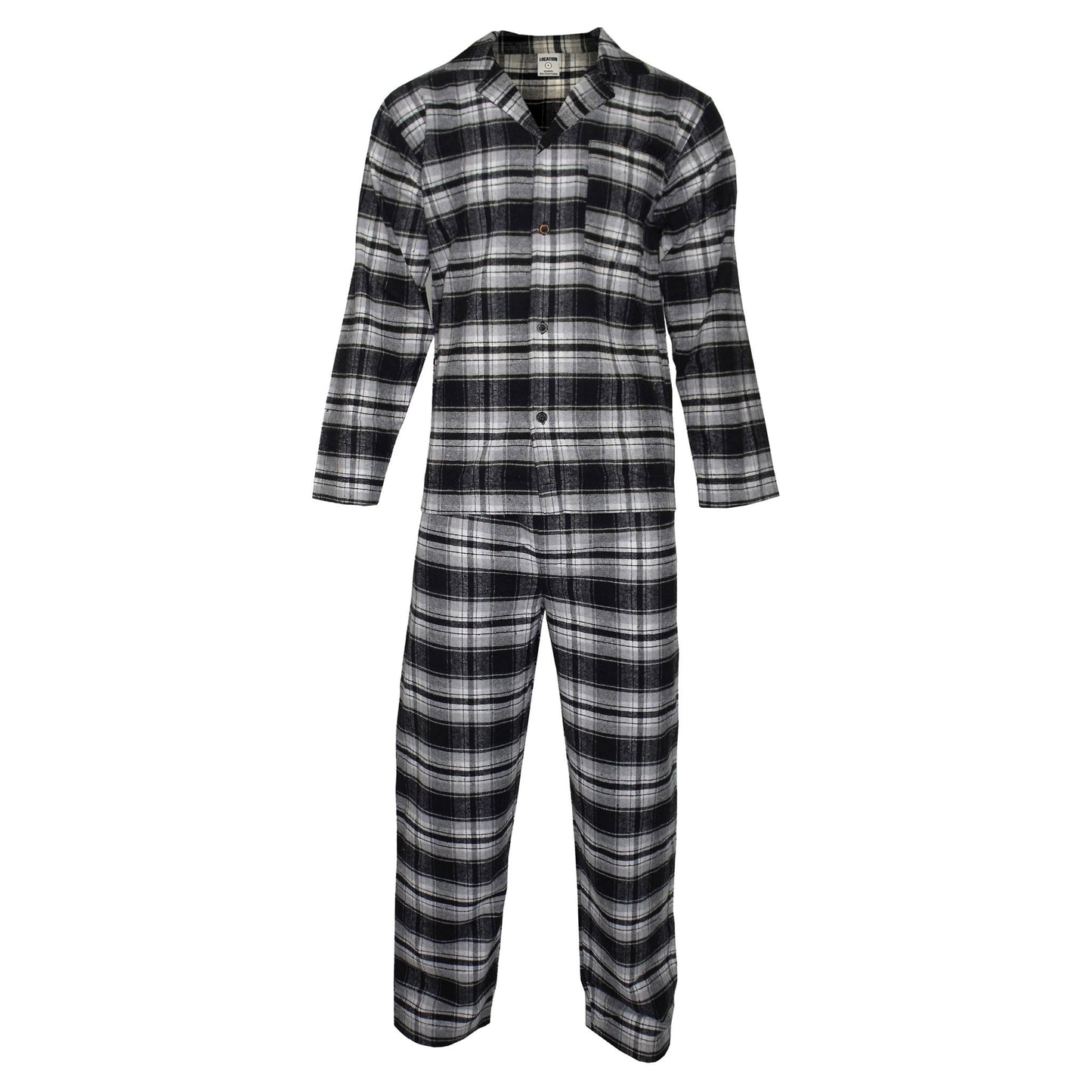 Newmont Pyjama Set Black Grey Check Pyjamas Newmont_Black_GreyTartan_Check_EX_-_4 Location Clothing