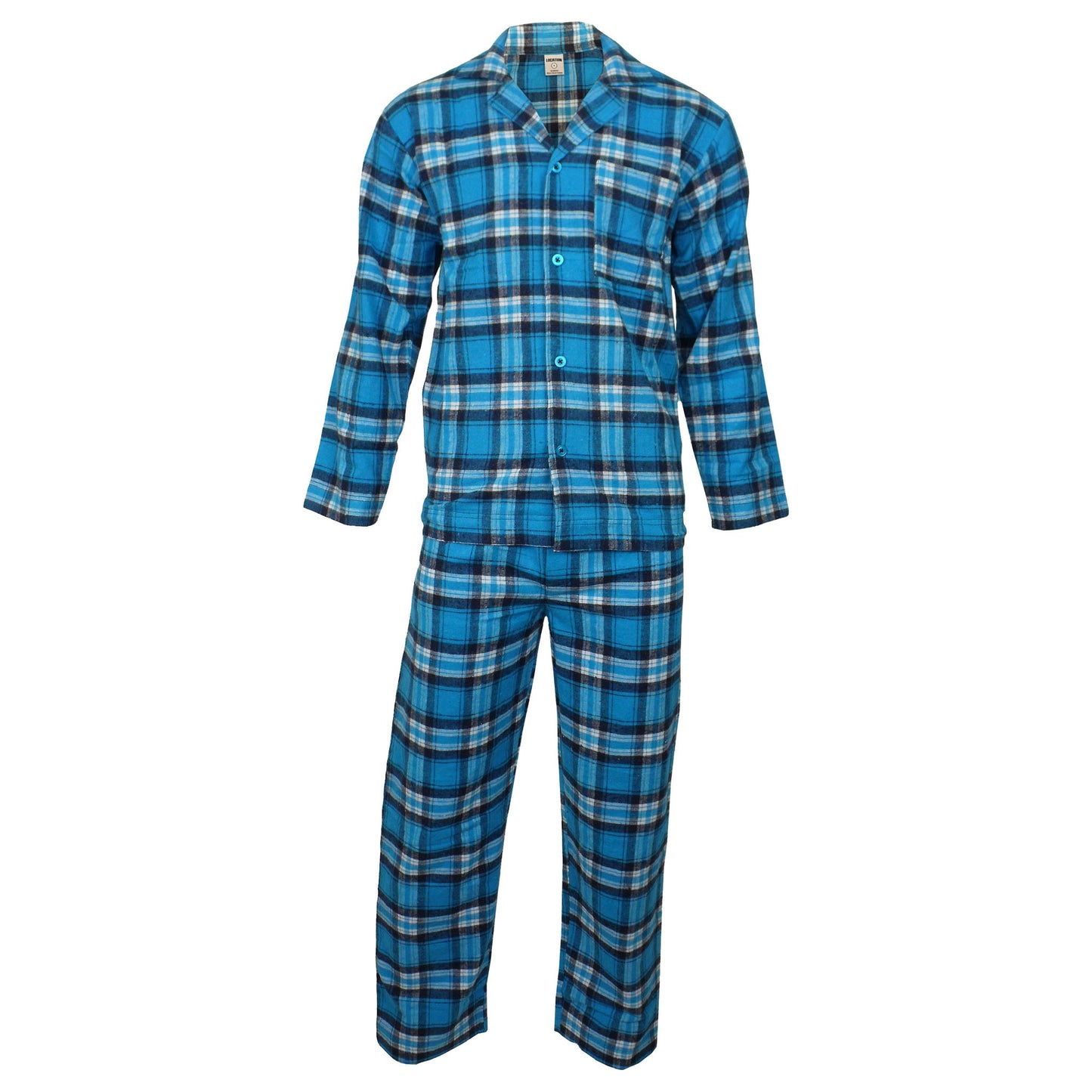 Newmont Pyjama Set Blue Check Pyjamas Newmont_Blue_Tartan_Check_EX_-_5 Location Clothing