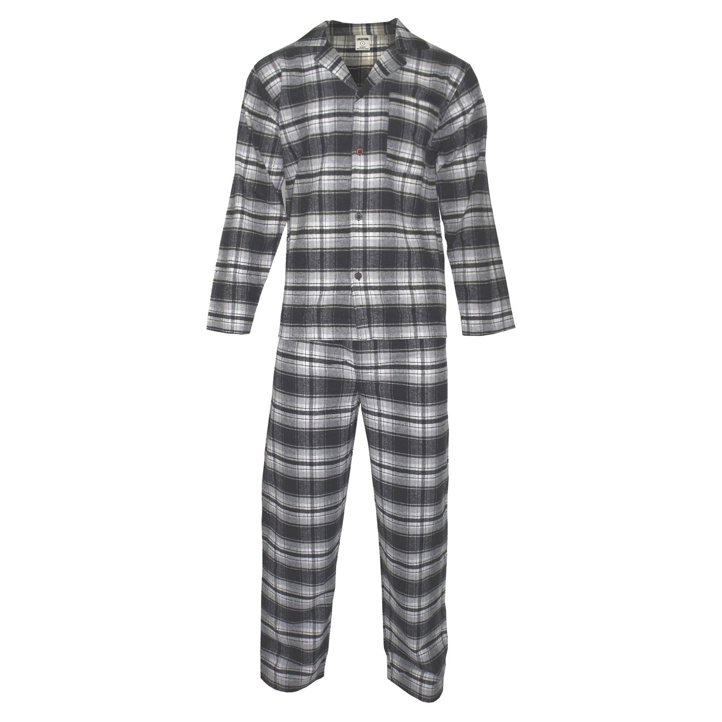 Newmont Pyjama Set Gray Check Pyjamas Newmont_GreyTartan_Check_EX_-_5 Location Clothing