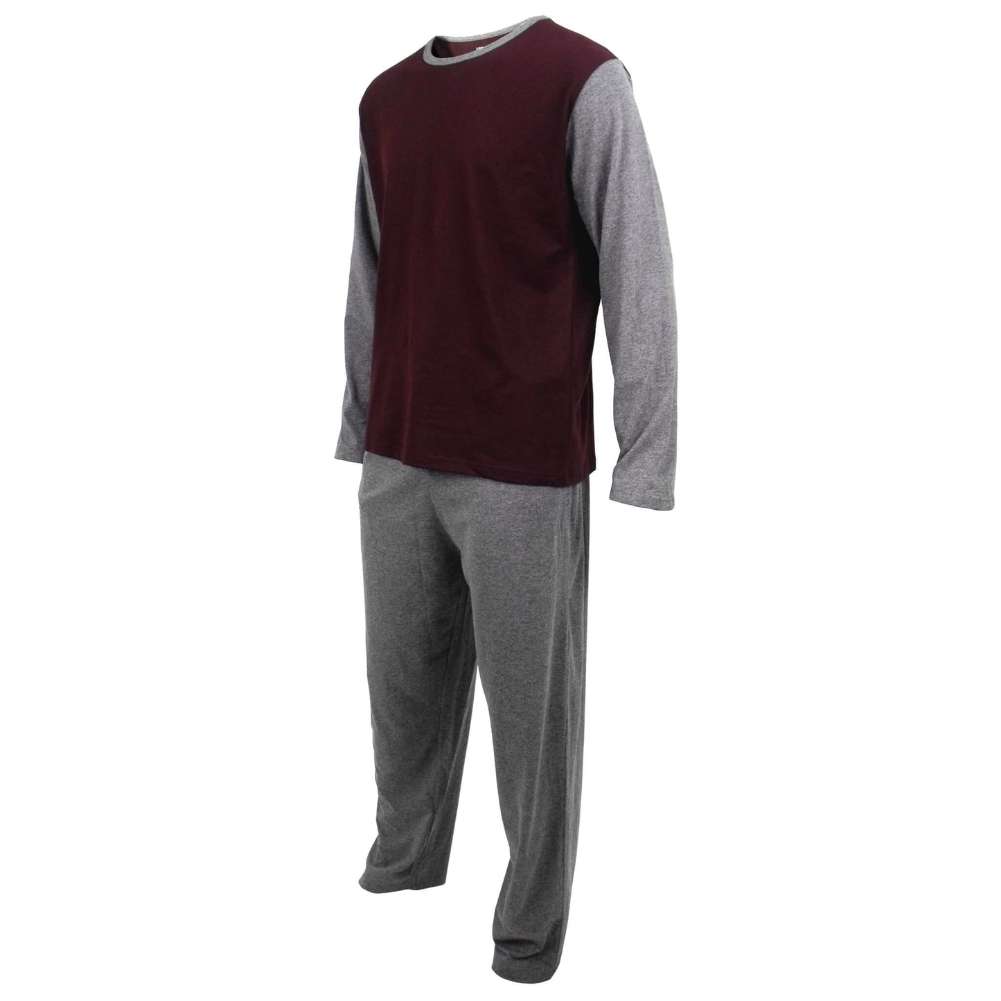 Royale Pyjamas Set Pyjamas RoyaleHeatherGrey-Burgundy-2copy Location Clothing