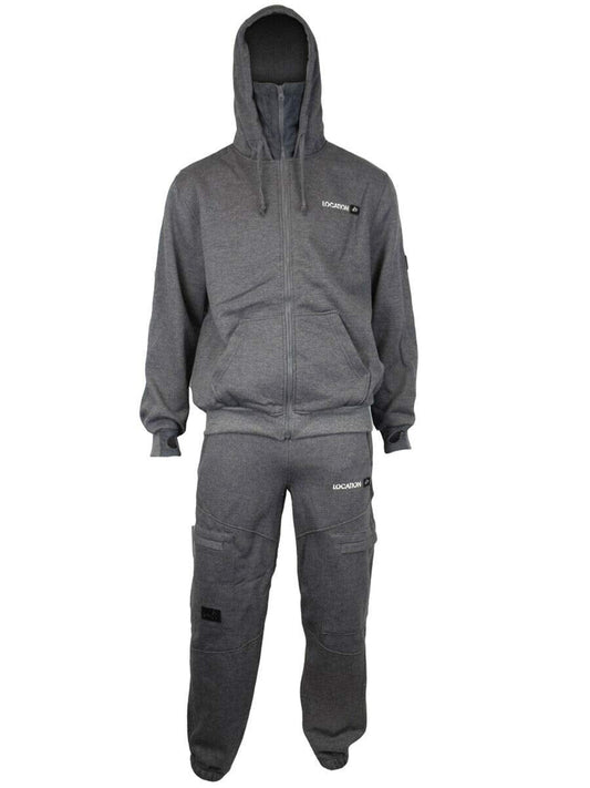 Mens Location Tracksuit Set Fleece Hoodie Top & Bottoms Joggers 2 Set Jogging Heather Grey S Jogger Suit 5276e5c9 Location Clothing