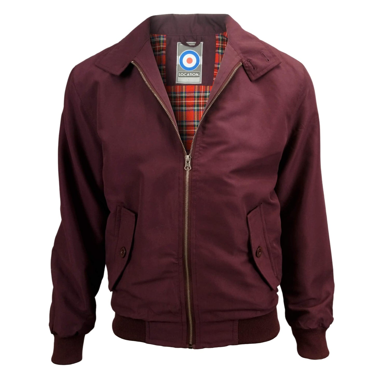 Location Tartan Lining Harrington Jacket Burgundy Bomber Jacket 963d1a3c location