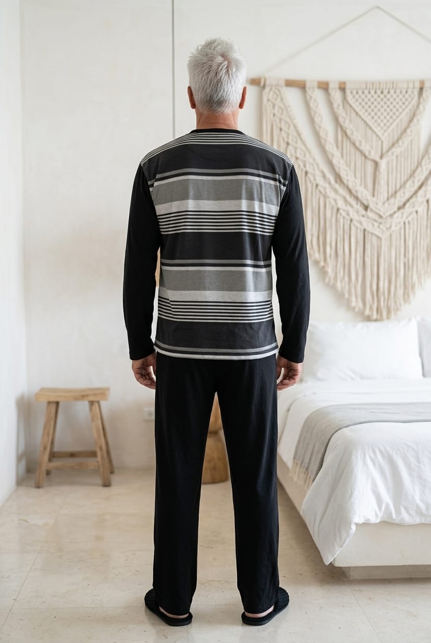 Crest Pyjamas Set Pyjamas CRESTBLK4 Location Clothing