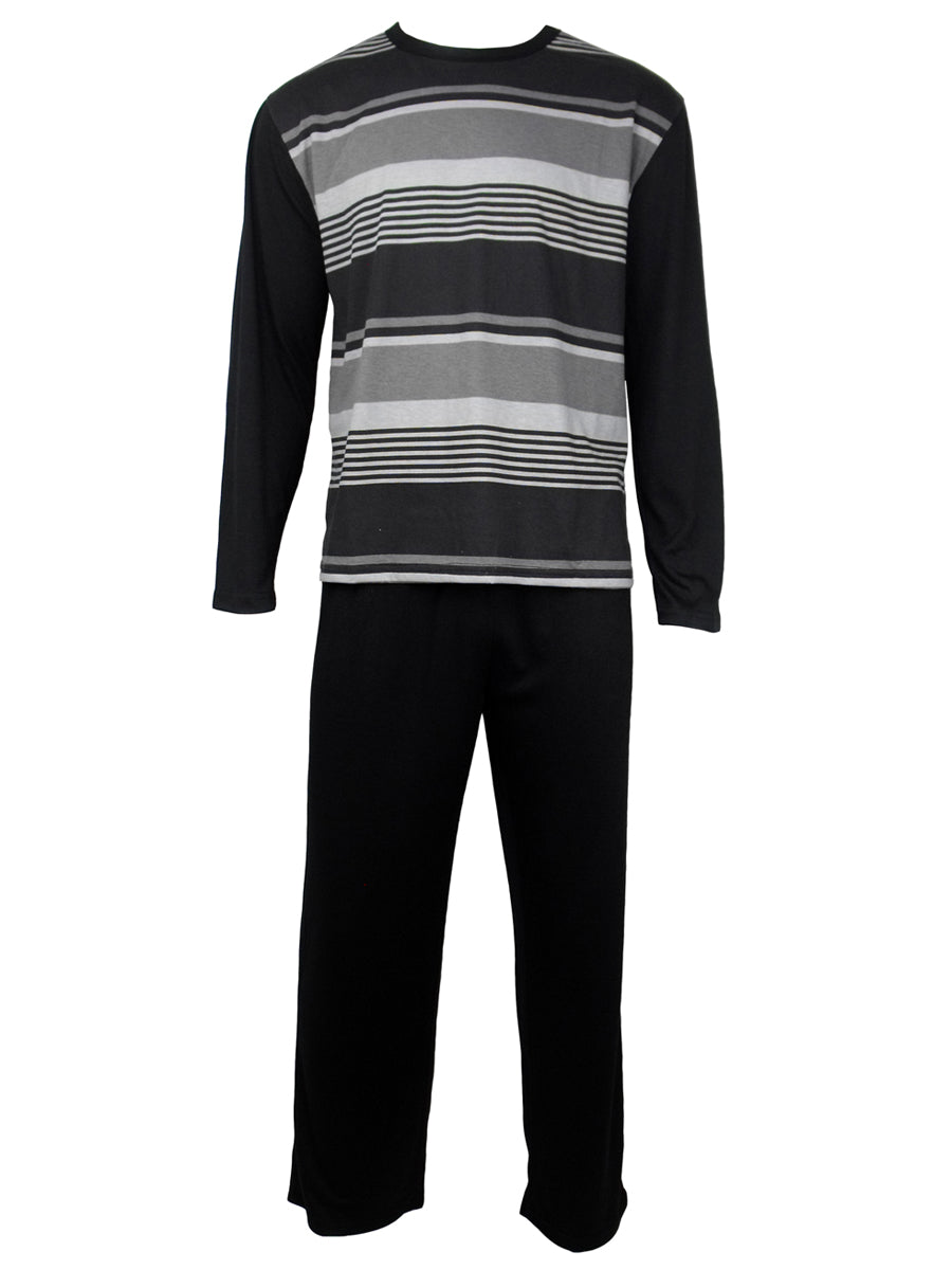 Crest Pyjamas Set Black Grey Pyjamas Crest_Long_Sleeve_Pyjamas_-_Black-Grey_1 Location Clothing