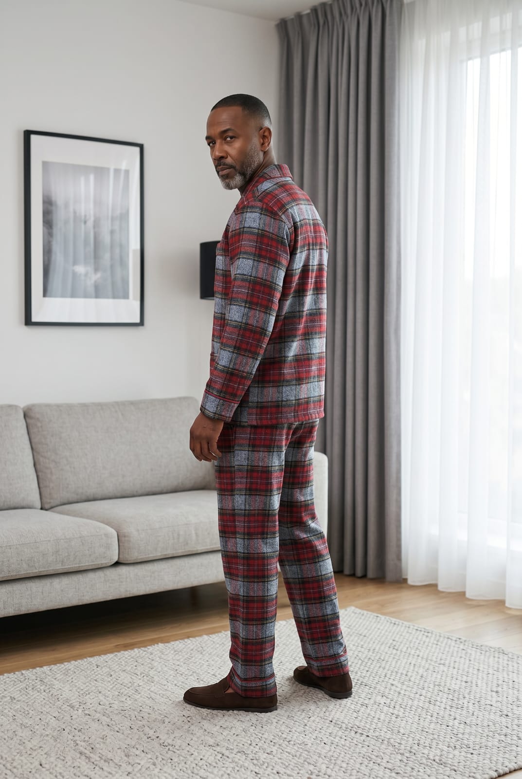Esquire Check Pyjamas Pyjamas ESQ1 Location Clothing