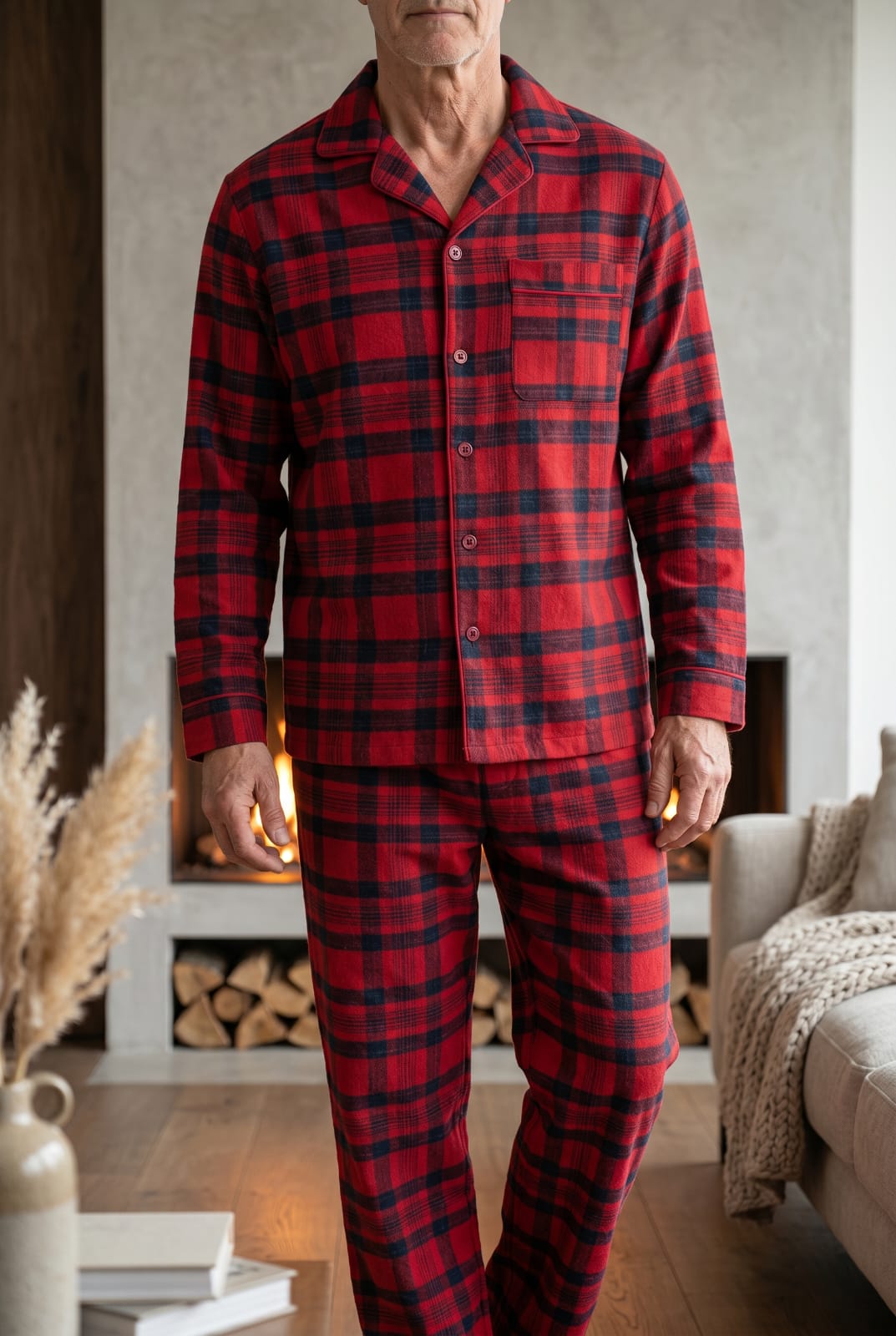 Esquire Check Pyjamas Pyjamas ESQRED2 Location Clothing