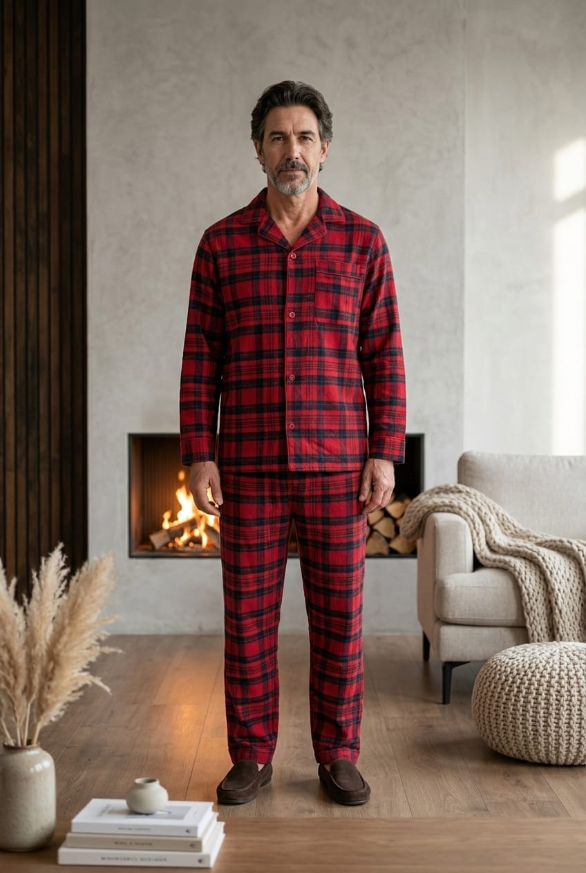 Esquire Check Pyjamas Pyjamas ESQRED5 Location Clothing