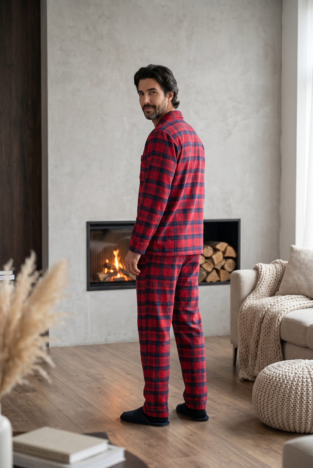 Esquire Check Pyjamas Pyjamas ESQRED6 Location Clothing