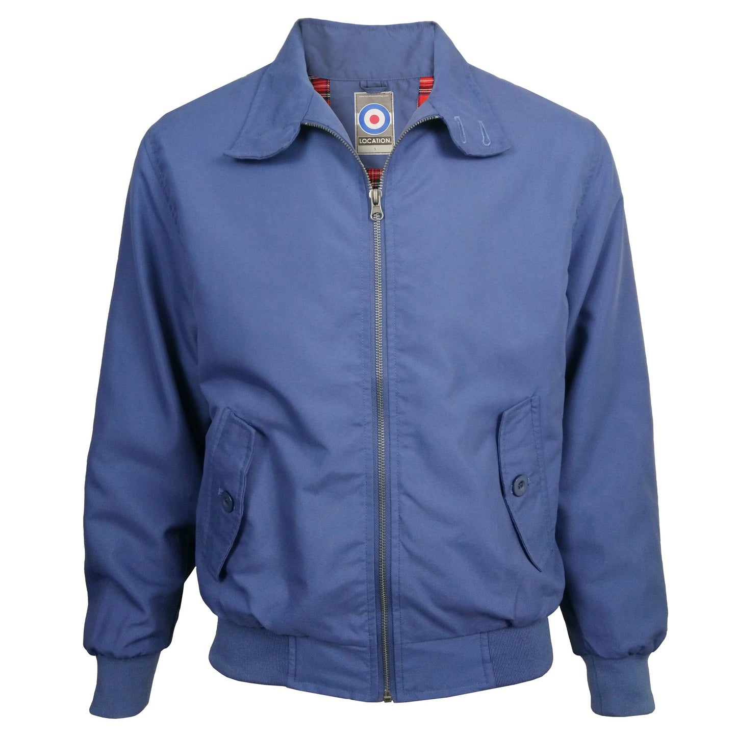 Location Tartan Lining Harrington Jacket Air Force Blue Bomber Jacket Harrington_Jacket_Airforce_Blue_-_1 location