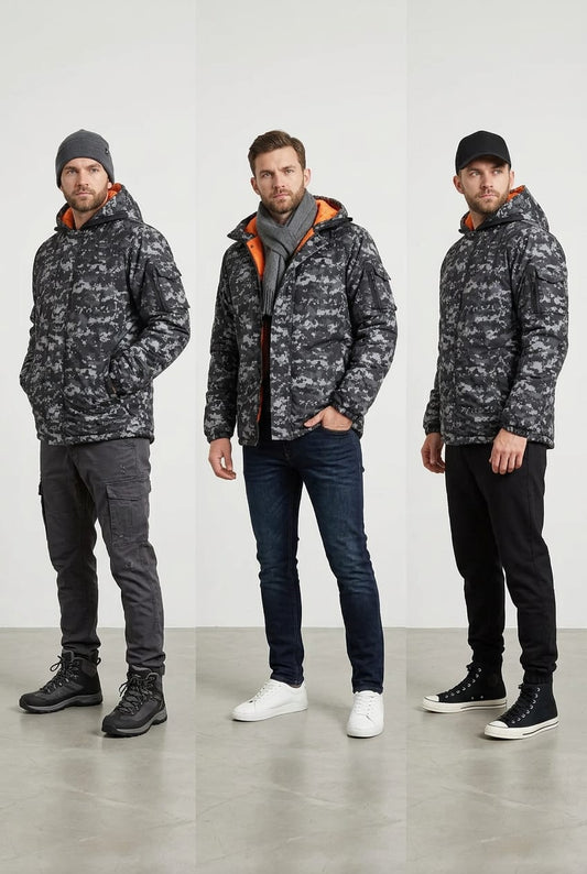 Infiltrator Longer Goggle Jacket Black and Camo Jacket INFILCAMO3 Location Clothing