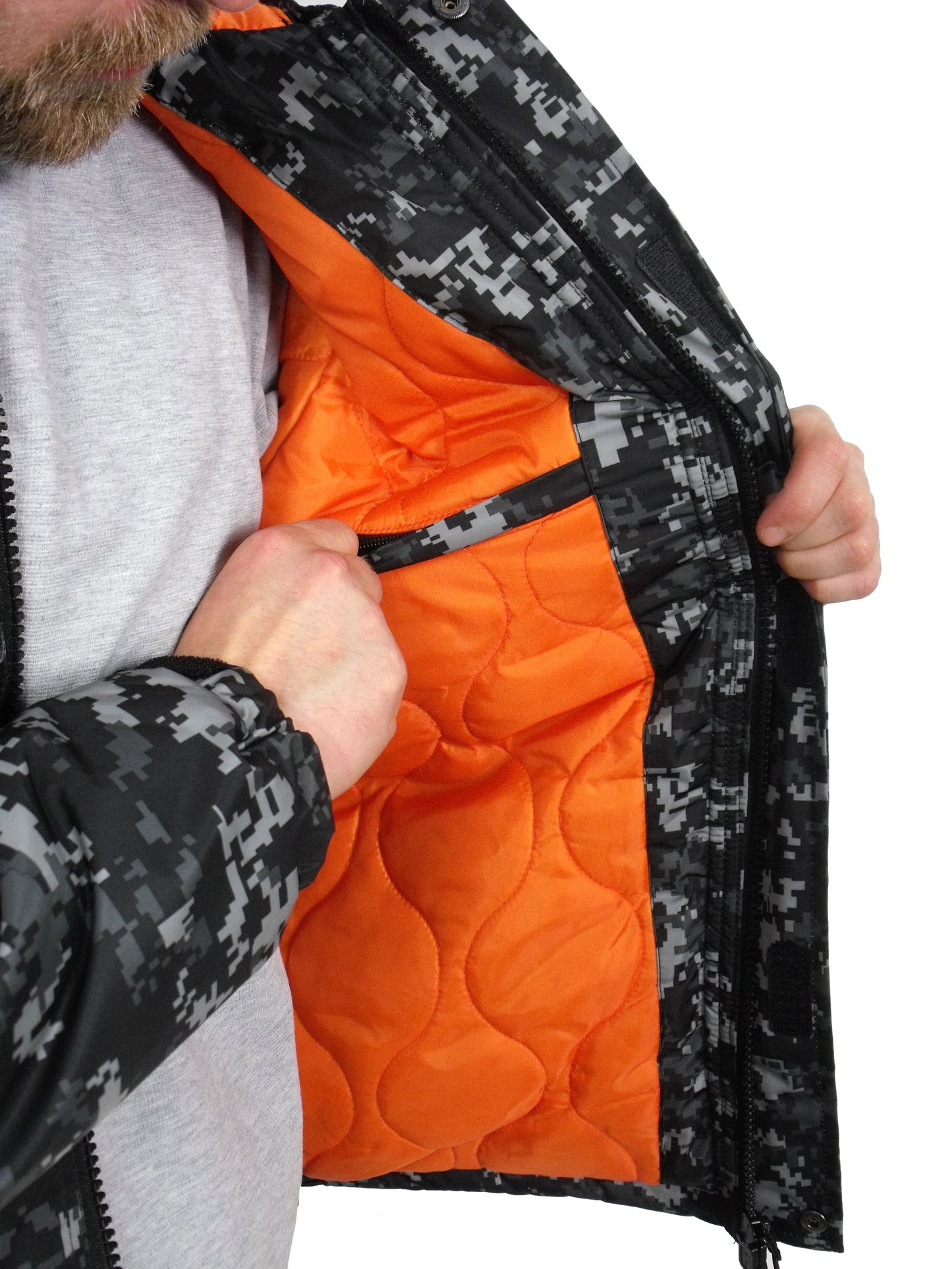 Infiltrator Longer Goggle Jacket Black and Camo Jacket Infiltrator_Satellite_Defrag_Camo_18_new Location Clothing