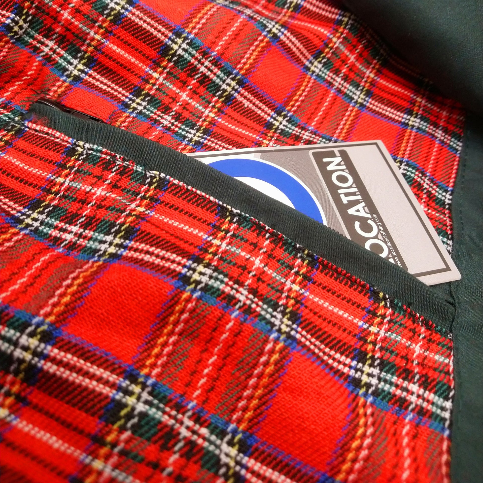 Location Tartan Lining Harrington Jacket Bomber Jacket JD_Harrington_-_Green_-_5 location