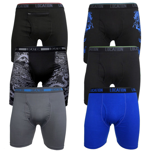 Men's 6-Pack Long-Leg Boxer Briefs Mens Underwear LonglegBoxershort6PackcomboPhotocopy Location Clothing