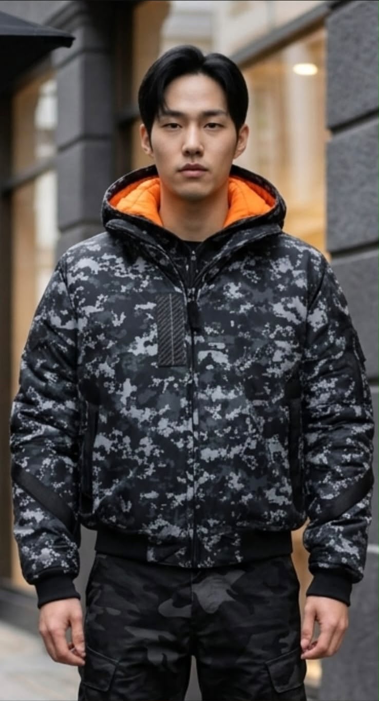 Pulsar Goggle (Satellite) Camo / Plain Navy Bomber Jacket NPULSARCAMO6 Location Clothing
