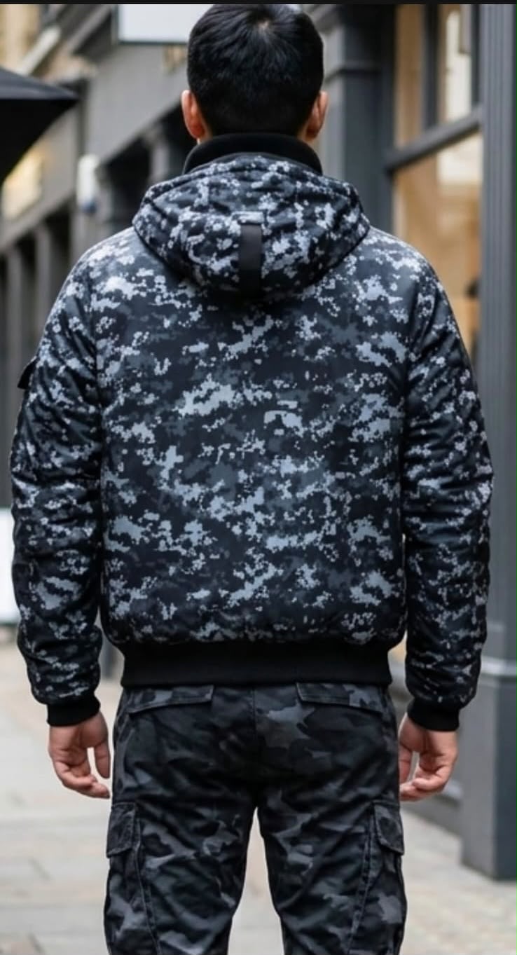 Pulsar Goggle (Satellite) Camo / Plain Navy Bomber Jacket NPULSARCAMO8 Location Clothing