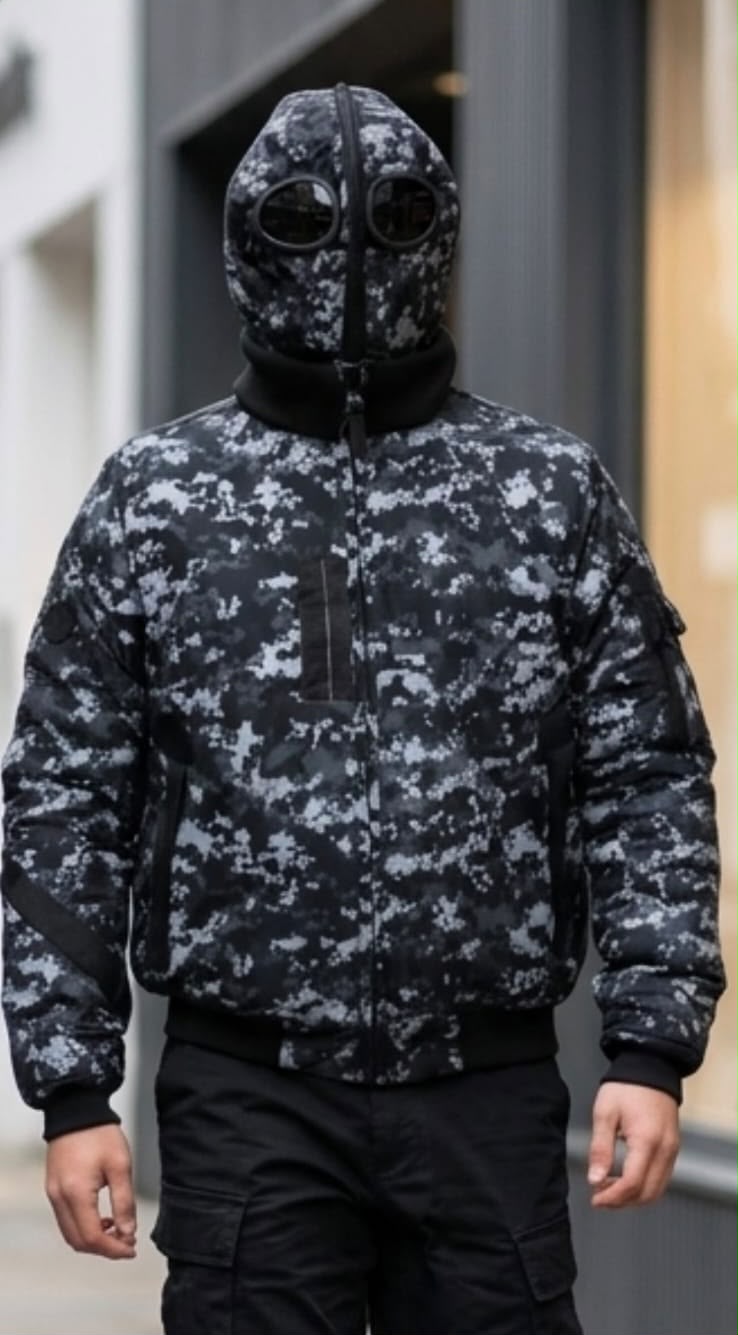 Pulsar Goggle (Satellite) Camo / Plain Navy Bomber Jacket NPULSARCAMO9 Location Clothing