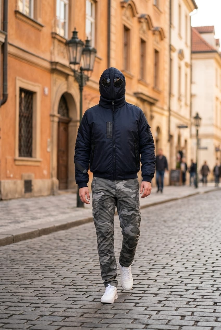 Pulsar Goggle (Satellite) Camo / Plain Navy Bomber Jacket NewPulsarNavy3 Location Clothing