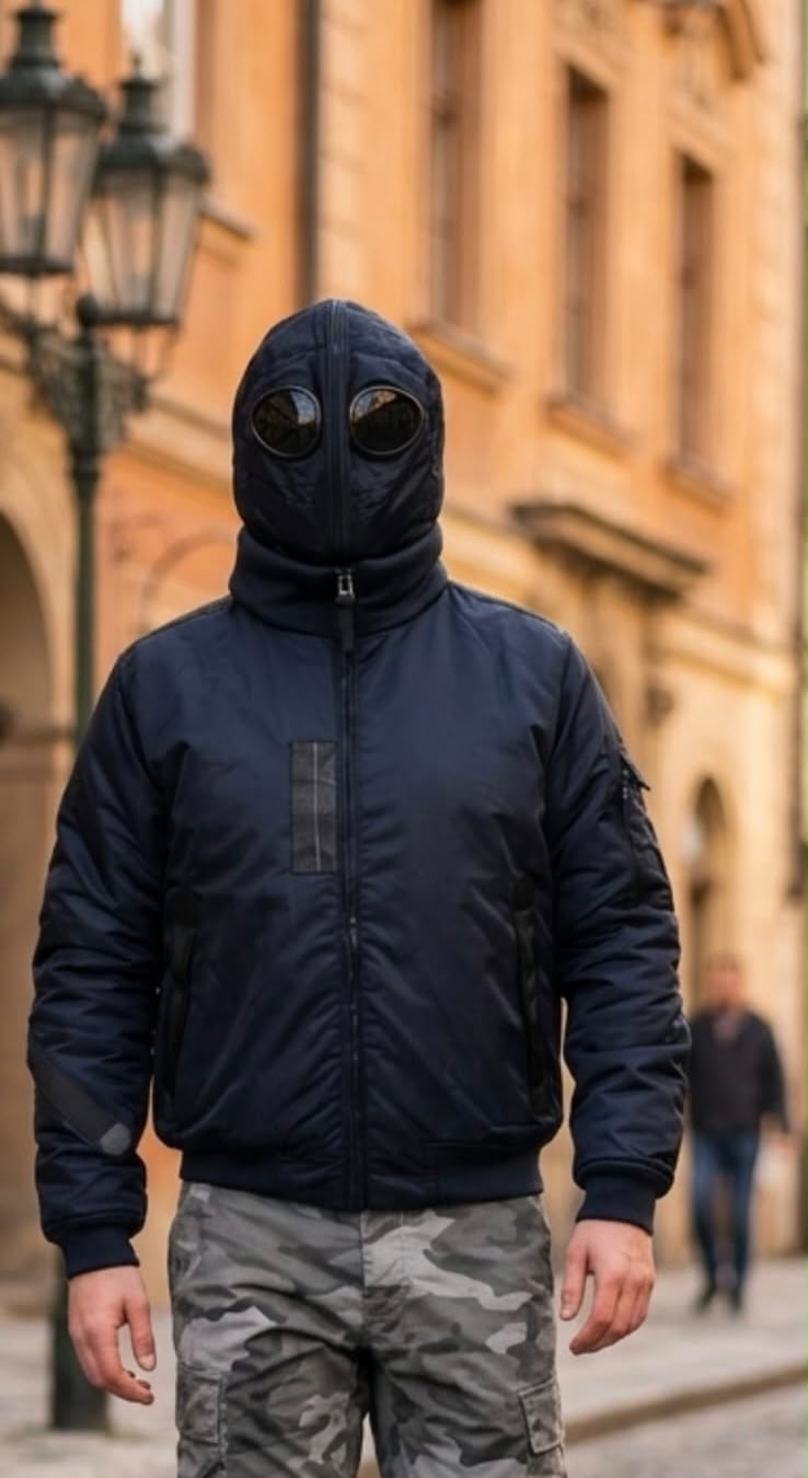 Pulsar Goggle (Satellite) Camo / Plain Navy Bomber Jacket NewPulsarNavy4 Location Clothing