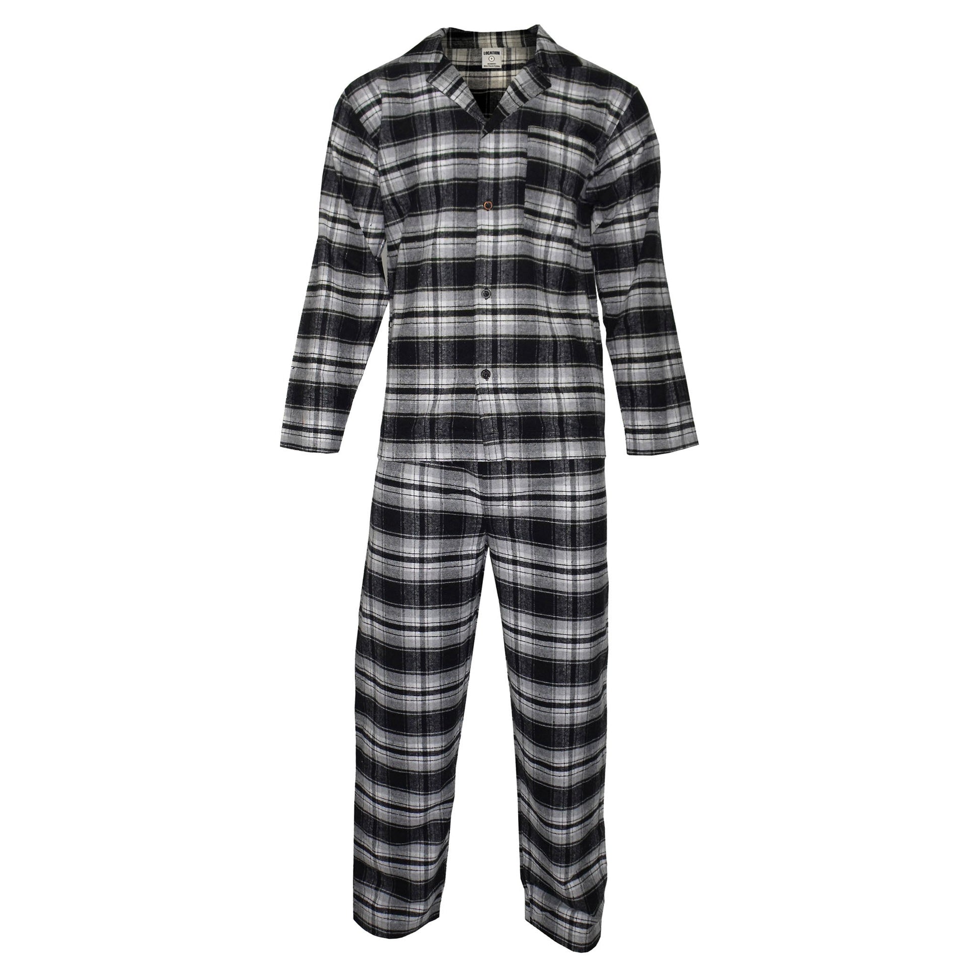 Newmont Pyjama Set Black Grey Check Pyjamas Newmont_Black_GreyTartan_Check_EX_-_4 Location Clothing