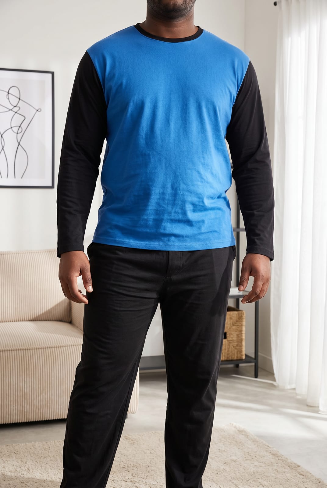 Royale Pyjamas Set Pyjamas ROYBLKBLUE7 Location Clothing