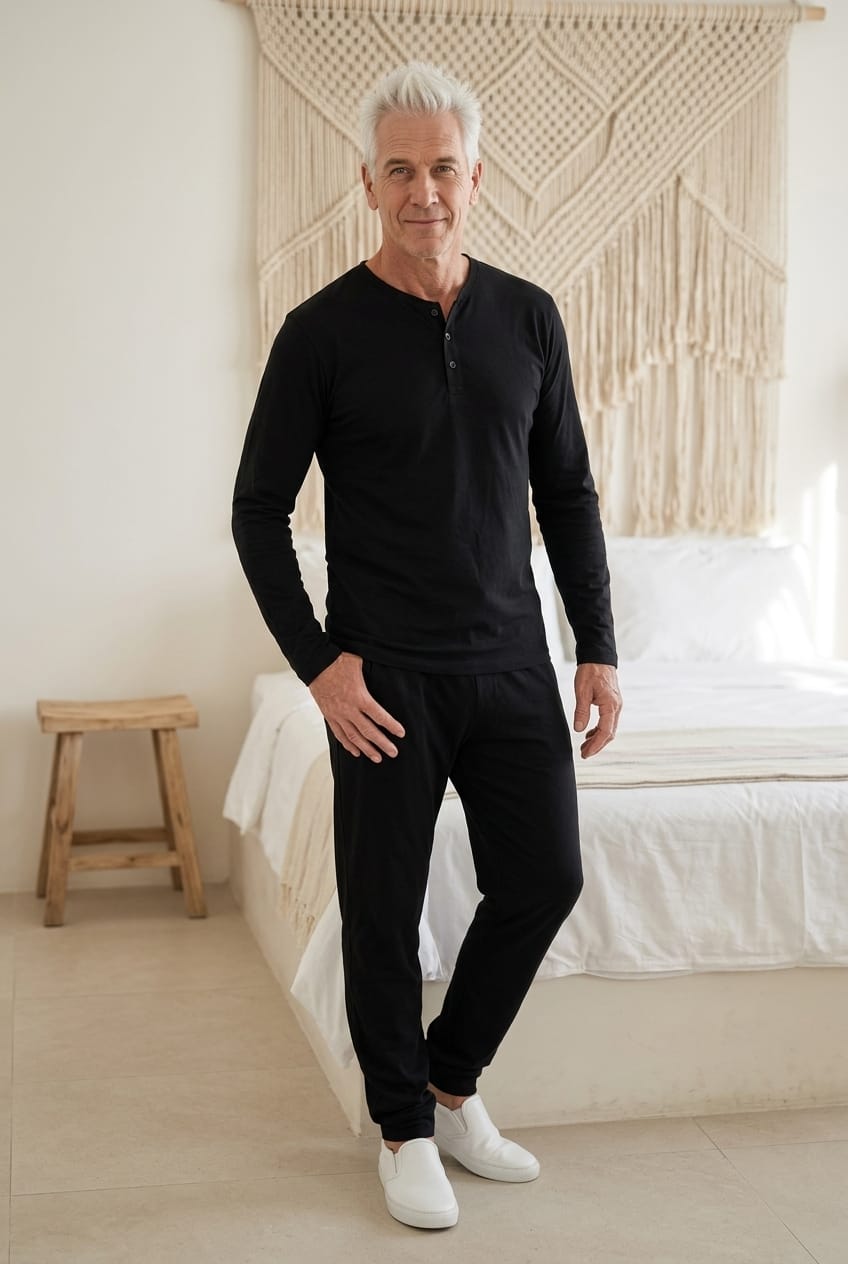 Dauphin Pyjama Set Black Pyjamas c4de9f79-52c2-40bc-a7bb-dd1fcb216ec4DAPBLK2 Location Clothing