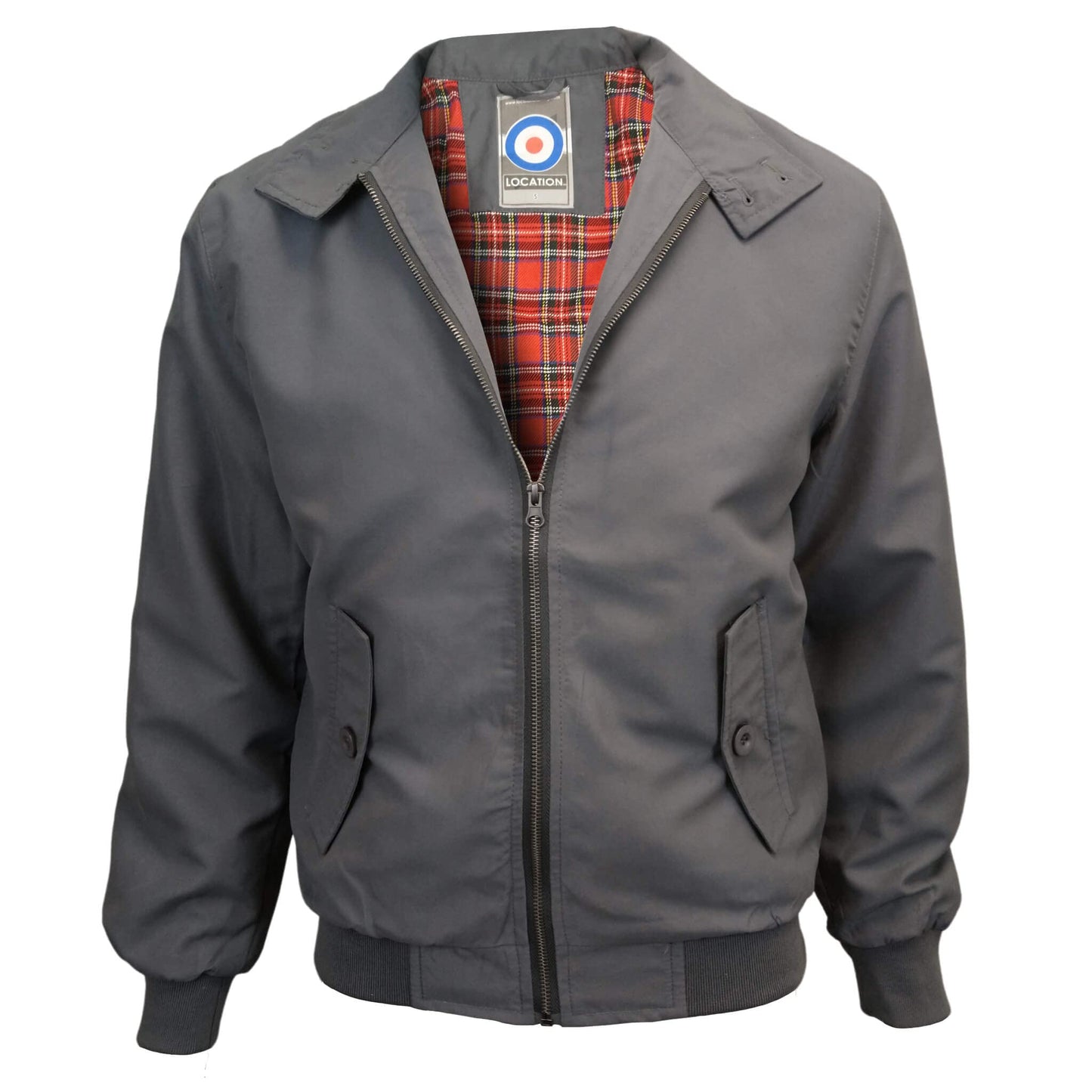 Location Tartan Lining Harrington Jacket Heather Grey Bomber Jacket de3cda31 location
