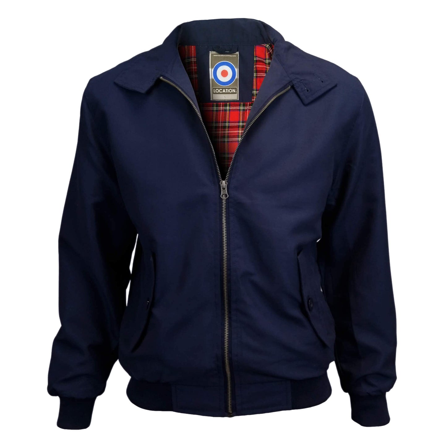 Location Tartan Lining Harrington Jacket Navy Bomber Jacket e1212668 location