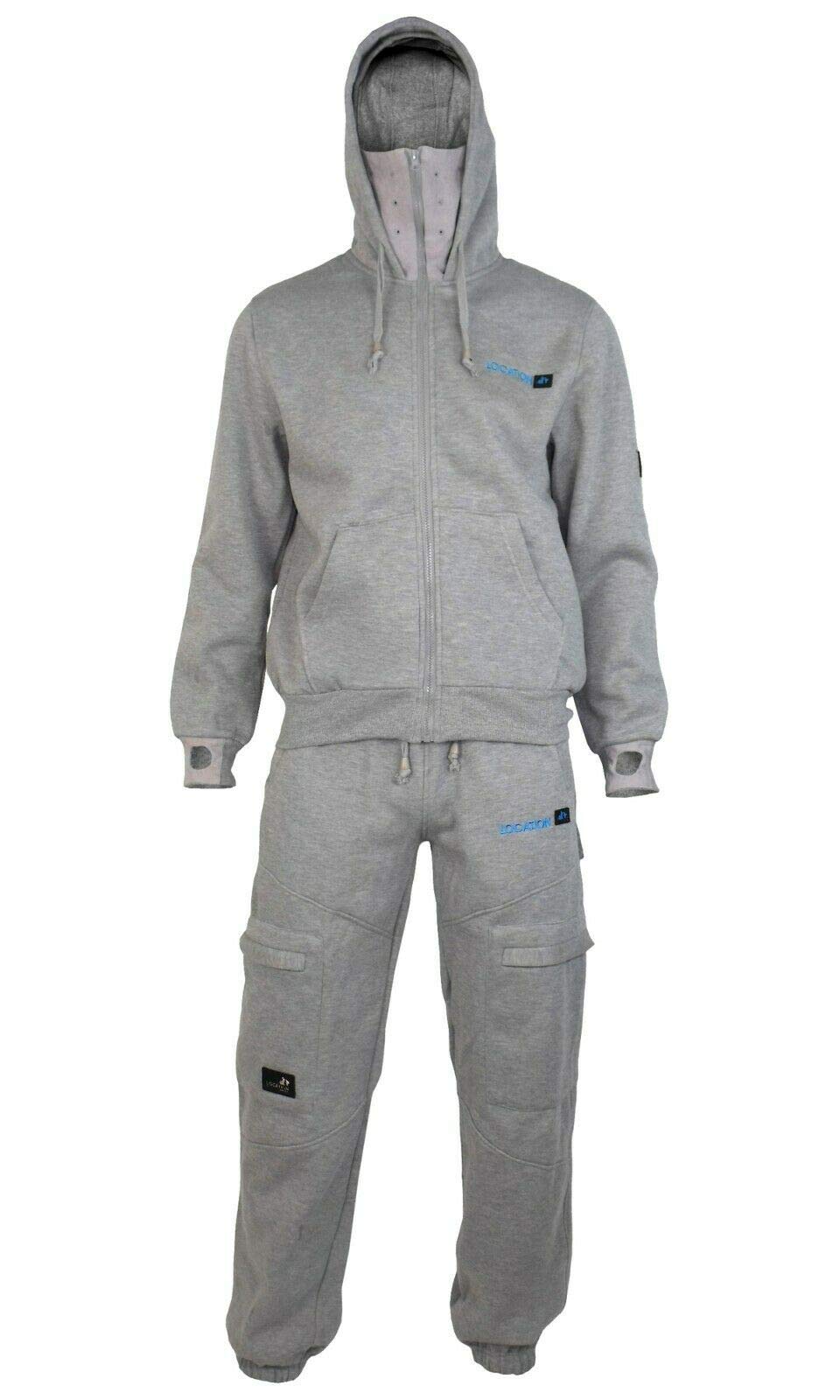 Mens Location Tracksuit Set Fleece Hoodie Top & Bottoms Joggers 2 Set Jogging Marl Grey Evasive S Jogger Suit f2e28795 Location Clothing