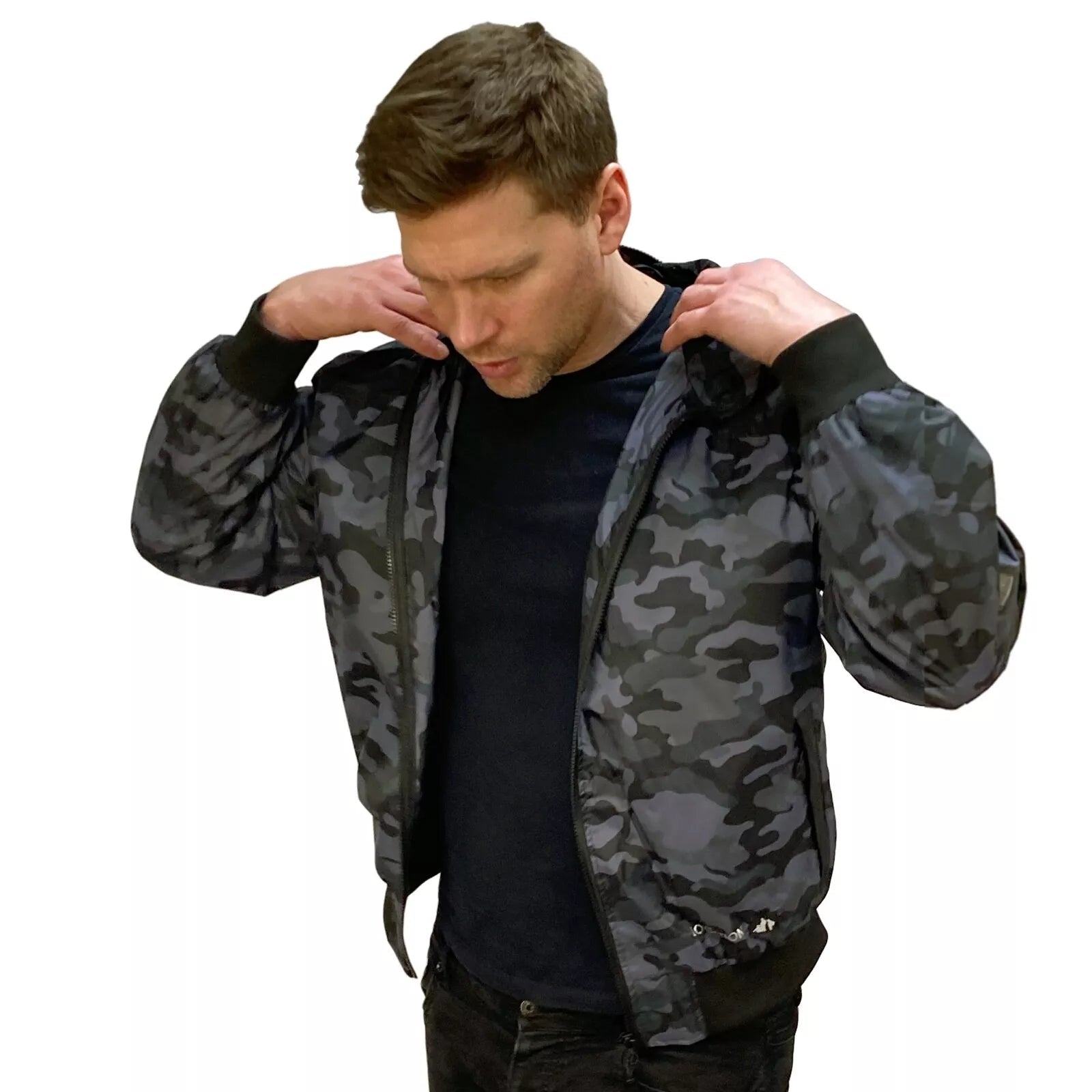 Hooded Black or Camouflage Hunter EXO Goggle Bomber Waterproof Jacket