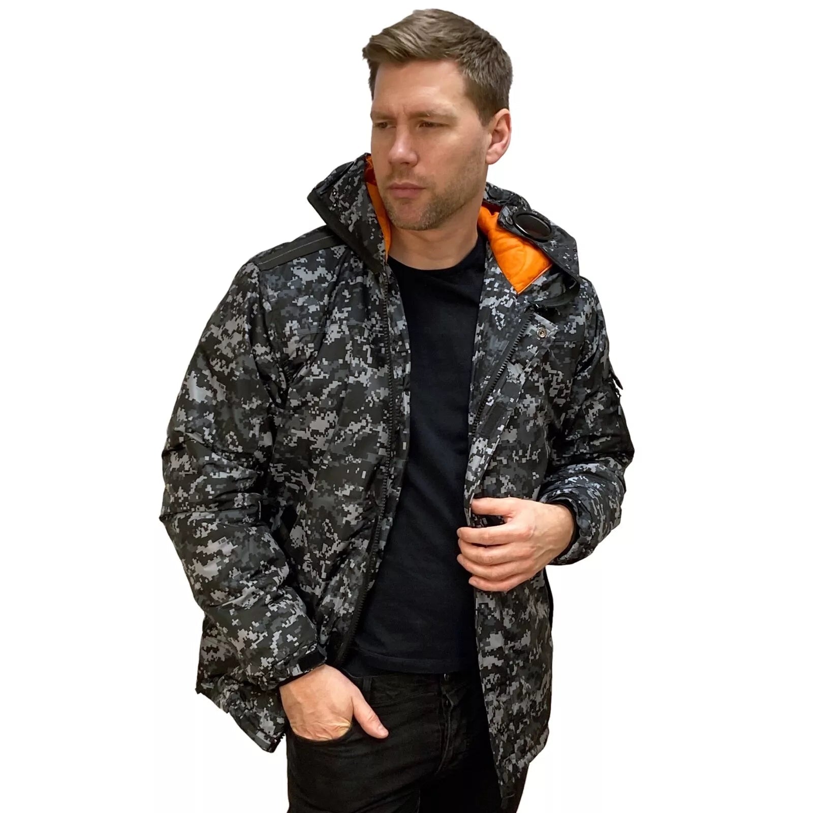 Infiltrator Longer Goggle Jacket Black and Camo